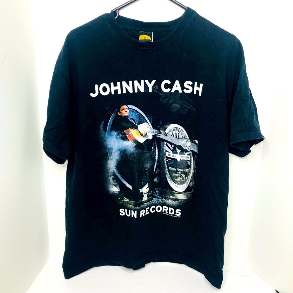 Johnny Cash Sun Records Company T Shirt Mens Large Folsom Prison Blues